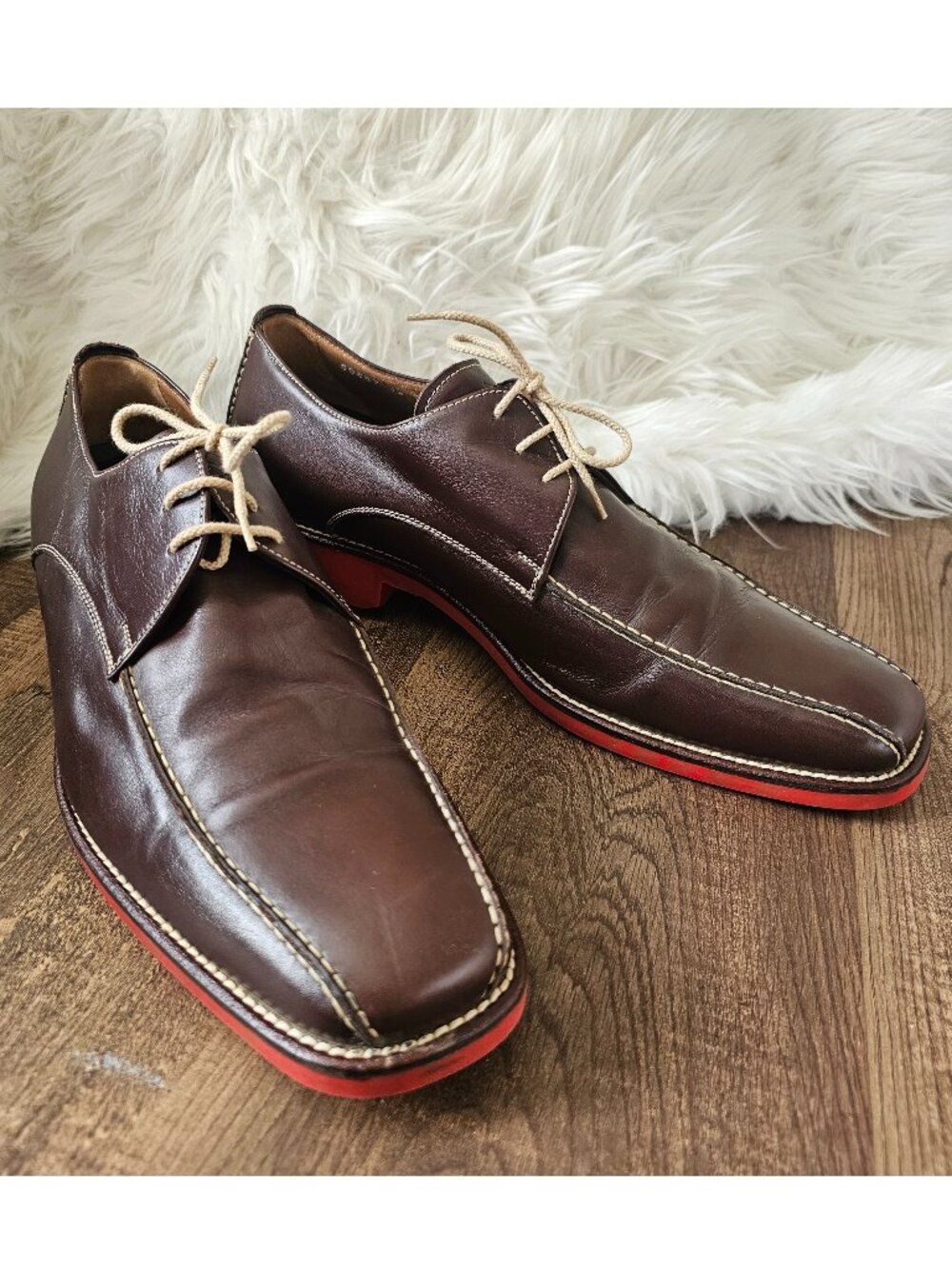 Michael Toschi Mirco Italian Bicycle Toe Oxford Shoes US12 Chocolate Red Sole